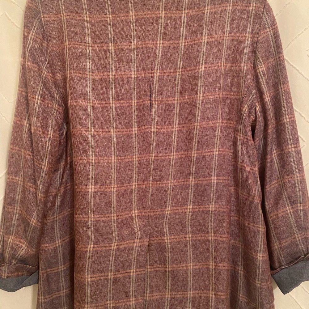 Zara Pink Plaid Double-Breasted Blazer - Picture 9 of 12